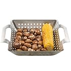 Bruzzzler Grill-Korb aus Edelstahl, für Grill und Backofen, bräunt Fleisch, Fisch und Gemüse gleichmäßig – Bild 2