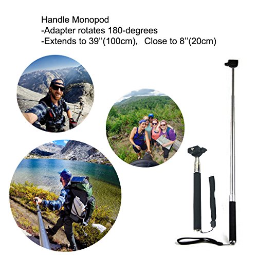 Soft Digits 62 in 1 Zubehör Kit für GoPro Hero 5 4 3+ 3 2 1 SJCAM SJ4000 5000 Xiaomi Yi Apeman DBPOWER QUMOX WiMiUS Rollei Lightdow, Sport Kamera Zubehör für Fallschirmspringen Schwimmen Rudern Surfen Klettern Laufen Biking Camping Tauchen Ausflug - 4