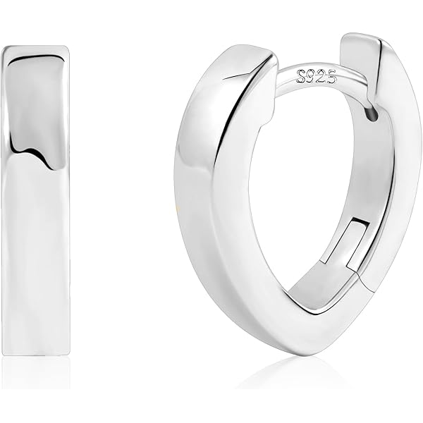 Orecchini A Cerchio Rettangolari In Argento 925 | Minimal 20mm | Ipoallergenici | Per Donna E Ragazza, Anche Per Cartilagine