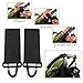 NUOLUX Pram Clip Pushchair Stroller Metal Hanging Clip Hooks 2pcs (Black)
