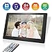 Produktbild Digitaler Bilderrahmen 10 Zoll, 1280 x 800 HD Bildschirm, Full IPS Foto/Musik/Video Player Kalender Alarm, Auto on/Off (Hu-Motion Sensor), unterstützt USB-und SD-Karte, Fernbedienung