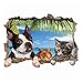 Produktbild QTZJYLW Kreative Durchbrechen Der Wand Hund Maus Katze Muster Wandaufkleber Dekoration Wandaufkleber (50 × 70 Cm)