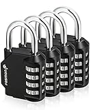 zahlenschloss 4 [PREMIUM BAUART & DESIGN] Dieses Nummernschloss mit Wetterschutz ist aus einer hochwertigen Zinklegierung ummantelt und besteht aus eine robuste und langlebige Konstruktion. Die großen Kombinationsskalen erleichtern das Lesen und Manövrieren.