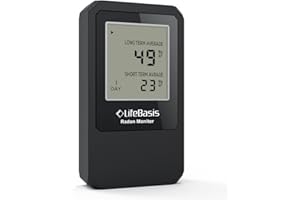 LIFE BASIS LifeBasis Medidor Radon Detector de Gas Detector de Radón Inalámbrico con Pantalla para Monitorear a Largo y Corto Plazo Medidor Calidad Aire Medidor de Radón para Sótano, Oficina, Hogar