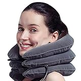 MEDIZED Inflatable Cervical Neck Traction Device Improve Spine Alignment Reduce Neck Pain Cervical Collar Adjustable GREY Colour