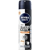 NIVEA MEN Erkek Sprey Deodorant Black&White Invisible G&uuml;&ccedil;l&uuml; Etki 150 ml, 72Saat Anti Perspirant Terleme ve Ter Kokusuna Karşı