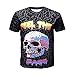 Produktbild GreatestPAK T-Shirt Skull Themed Series Mens 3D Druck Terro Skull Lässige Kurzarm Shirt Top Bluse,Schwarz,L