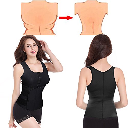 DODOING Slimming Body Shaper Vest Damen Neoprene Sauna Anzüge – Sauna Tank Top Vest Einstellbare Shaper Trainer Gürtel mit Reißverschluss - 7
