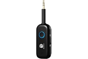 ByDiffer Transmetteur Récepteur Bluetooth 5.2 pour TV vers 2 écouteurs sans Fil, aptX Faible Latence Jack 3,5 mm Double Liaison Adaptateur Audio Bluetooth AUX pour Voiture, Avion (Noir)