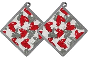 MOORG Set 2 Presine da Cucina in Cotone 20x20cm – Presine Cucina e Forno Lavabili e Morbide, Presina Ideale per Pentole e Teglie