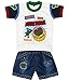 Littly Baby Boy’s Printed Casual Wear Suit (Half sleeve cotton T-shirt with denim shorts), Green RS.599.00