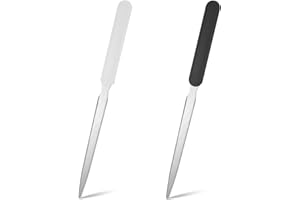 Yuanchu 2 Stück Brieföffner, Letter Opener aus Edelstahl Briefumschlagöffner Messer Metall Umschlagöffner Zum öffnen Von Umschlägen Brieföffner Edel für Büro Zuhause Schulbedarf,Weiß und Schwarz