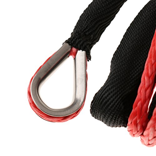 MagiDeal 1/4 „x 50ft Winch-Kabelsatz Seilwinde Seil Synthetischen Windenseil Stahlseil 7000lbs Mit Scheide Atv Utv Rot - 5