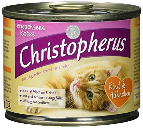 Preisvergleich Produktbild CHRISTOPHERUS Nassfutter FLEISCHMAHLZEITEN Rind + Hühnchen für Katzen 200g