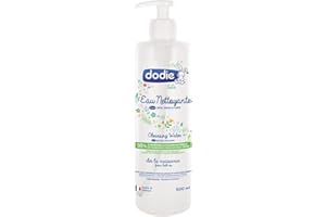 Dodie Reinigungswasser 3 in 1 (500 ml), Gesichts-, Körper- und Poreinigung, 98 prozent Inhaltsstoffe natürlichen Ursprungs, hypoallergen, ab der Geburt