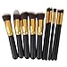 Nestling® Professional 10PCS Black and Gold Makeup Brushes Set Eyeshadow Brush (Black Gold)