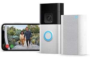 Ring videotimbre Plus con batería (Battery Video Doorbell Plus) + Chime Pro | Videotimbre inalámbrico con cámara, resolución 1536p HD, batería recargable | Fácil de instalar por cuenta propia (5 min.)