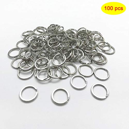 100 pcs Anillas pequeñas para Llaves,Anillos Redondos de Llavero Plano,para de organización de Llaves y Adornos,Manualidades,Colgar cartelitos(Diámetro 20 mm)