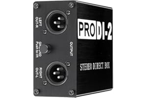 Wanjorlay 1 Piece ProDI-2 Passive Stereo Direct Box Audio DI Box Low Noise Guitar Bass DI 2 Channel Audio Converter