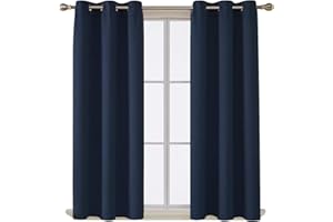 GENERIC AR Ware Navy Blackout Curtains - 2 Panels Drapes Eyelet Thermal Curtains for Living Room and Bedroom - Energy Saving - Soundproof lightweight curtains (90 x 72 inches)