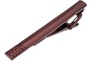 JOVIVI Men's Tie Clip Clasp Bar Pin - High Polished Stainless Steel Silver Stripe Pattern