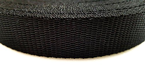 25 mm schwarz Gurtband Rollen Polypropylen 440 kg und Zurrgurt, schwarz, 4 m