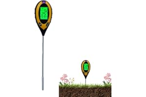 Bekasa Misuratore del Suolo Digitale, 4 in 1 Tester del Terreno per Piante Misuratore di PH del Terreno con PH/umidità/Temperatura/Luce Soil Tester Giardinaggio per Fattoria, Prato, Serra