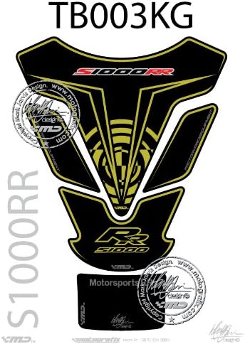 BMW S1000RR 2009 - 2011 Tank Pad Tankpad Black / Acid Green Motografix 3D Gel Protection Protector
