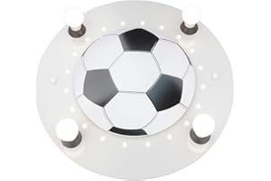 Elobra Deckenlampe Fußball Fußballlampe Kinderzimmer Wandlampe Kinderlampe, mit E14 Fassung, weiß-silber Deckenleuchte, 50 x 50 x 8 cm, ELO-126691