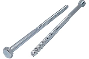 MARCOPOL 14 tornillos hexagonales de acero chapado en zinc DIN 571, M8 x 200 mm, tornillos hexagonales, pernos de retención, cabeza hexagonal, tirafondos (14, M8 x 200 mm)