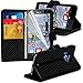 Produktbild (Schwarz) <B>Carbon Fall für Microsoft Lumia 950 hülle tasche </b> Wallet Case elegante Clasic aus Kunstleder Neue CFK-Buch Style die Seite Flip Style Wallet Haut robustes Gehäuse Abdeckung mit Card Steckplätze, + einziehbaren Touchscreen-stift von i-Tronixs