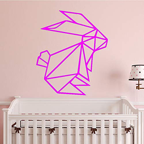 Preisvergleich Produktbild Cute Bunny Wandaufkleber Dekoration Zubehör Selbstklebende Wandaufkleber für Wohnzimmer Schlafzimmer DIY Vinyl Wandkunst Aufkleber rose Rot 58 cm X 71 cm