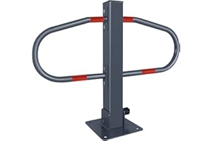 NAIZY Słupki parkingowe składane z 3 kluczami i odblaskową naklejką, pałąk parkingowy 73 x 51 cm, ocynkowany metal, do samochodów osobowych, parkingowych, kolor srebrny