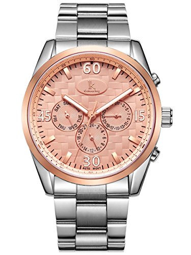 Alienwork IK mechanische Automatik Armbanduhr Multi-funktion Automatikuhr Uhr rose gold silber Metall 98541G-03 Alienwork IK mechanische Automatik Armbanduhr Multi-funktion Automatikuhr Uhr rose gold silber Metall 98541G-03