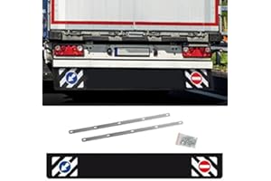 AutoScheich® Universal Schmutzfänger hinten lang 240x35cm LKW Anhänger Auflieger Schutz Spritzlappen mit Verkehrszeichen
