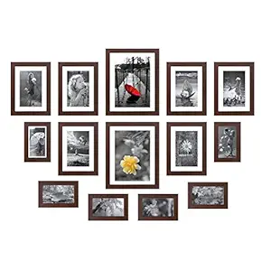 Amazon Brand - Solimo Brown Collage Set of 14 Photo Frames ( 4 X 6 Inch-6, 6 X 8 Inch-6 & 8 X 10 Inch - 2)