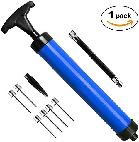 MIVOLI Ball Pump With 6 Needles,1 Nozzle and 1 Flexible Hose – Effective Air Pump for Soccer Ball, Basketball, Volleyball, Rugby, Water Polo ball