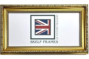 Skelf Frames 24 x 6 Inches Panoramic Picture Photo Frame in Ornate Gold Polcore with Glass Hand Made in Yorkshire (Multiple Styles and Sizes)