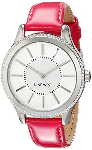 Nine West Damen Analog Quarz Uhr mit Leder Armband NW/1703SVPK (AmazonUk/TLKEM)