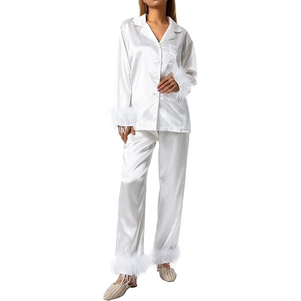 Pyjama Femme En Satin élégant – Ensemble Deux Pièces Rayé, Confortable Et Classe Pour La Nuit Ou La Maison - 6