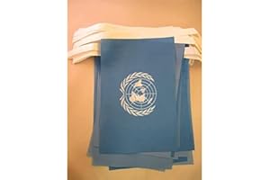 AZ FLAG - Fahnenkette Vereinte Nationen UNO 6 Meter Mit 20 Flaggen - 21x14 cm - United Nations Girlande Flaggenkette 14 x 21 cm