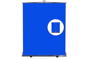 【Einfacher Aufbau】 RAUBAY 200x152cm zusammenklappbarer Blau Hintergrund Blue Screen, tragbare ausziehbare Chroma-Key-Platte, Fotohintergrund mit Ständer für Videokonferenzen, Fotostudios, Streaming