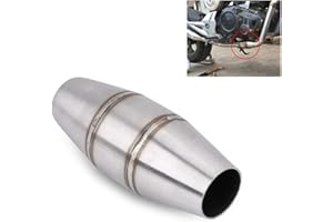 EVGATSAUTO Silenziatore per tubo di scarico moto Acciaio inossidabile 35mm di scarico completo Silenziatore per tubo di scarico universale per tubo diametro 35-51mm