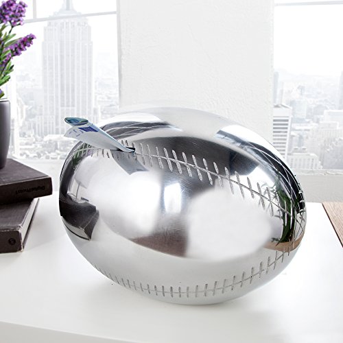 Spardose RUGBY 28x17cm Metall-Aluminium Legierung poliert