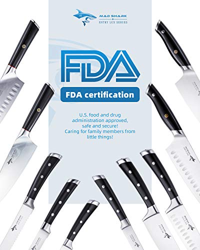 MAD SHARK Steakmesser 4,5-Zoll-Steakmesser, 4er-Set,Bester Deutscher High Carbon-Edelstahl mit Ergonomischem Griff, Beste Wahl für Die Küche zu Hause und den Esstisch - 7