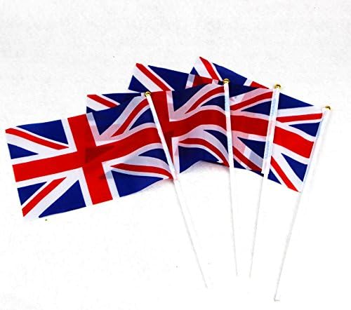 Zlergood 20pcs Union Jack Hand Waving Flag Royal Jubilee UK GB Great Britain Flags