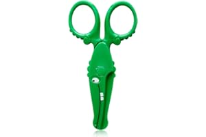 Lotsdonxia Kids Safety Scissors – School Supplies Cute Crocodile Shape Plastic Non-Sharp, Safe Round Tip Scissors for Arts and Crafts (Green)