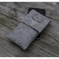 zigbaxx Handyhülle - u.a. für iPhone 8/7/6, iPhone 8/7/6 plus / Smartphone-Hülle Wood Star aus Woll-Filz mit Hirsch - pink / anthrazit-schwarz / beige / grau / braun - Geschenk Ostern Valentinstag Muttertag Weihnachten Geburtstag