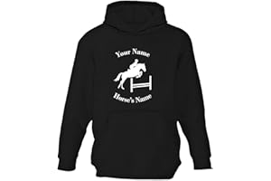 beyondsome Girl's Personalised Show Jumping Horse Hoodie