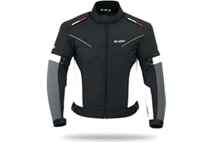 BI ESSE Giacca da Moto Giubbino Impermeabile con Protezioni CE Sfoderabile Con Ventilazione Integrata 4 Stagioni